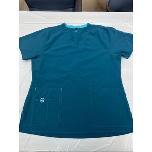 Carhartt Short Sleeve V-Neck Scrub Top in Caribbean Blue Size Large